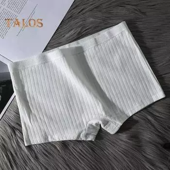 Женские трусы бесшовные со средней талией из хлопка, однотонные, эластичные, защитные, влагоотводящие трусы, повседневная одежда для работы, учебы, путешествий M розовый