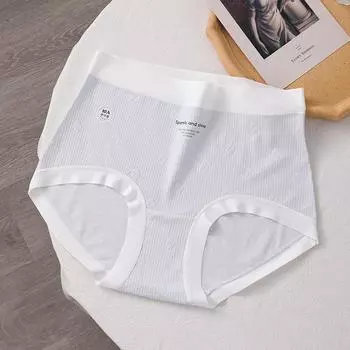 Женские трусы больших размеров из чистого хлопка, жаккардовые, с высокой талией, 10A бактериостатические, с удлиненной ластовицей, для живота, в пакете, для ягодиц XL