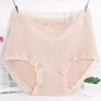 Женские трусы больших размеров, нижнее белье с высокой талией, нижнее белье, дышащие большие трусики, трусы, трусы XL 2XL 3XL 4XL 5XL 6XL XL миндальный
