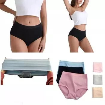 Женские трусы больших размеров, нижнее белье, трусики, гигиенические брюки M чёрный