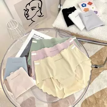 Женские трусы большого размера, цельное бесшовное нижнее белье персикового цвета, дышащие удобные трусы из ледяного шелка M