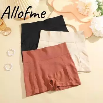 Женские трусы-боксеры FINETOO со средней посадкой, бесшовные и не оставляющие следов, нижнее белье из чистого хлопка S чёрный