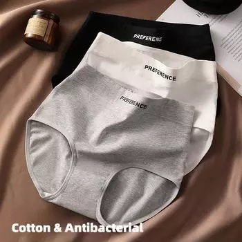 Женские трусы-боксеры из хлопка с высокой талией, большие размеры, дышащие, для подтяжки живота, антибактериальные, однотонные, сексуальные, треугольные, нижнее белье M белый