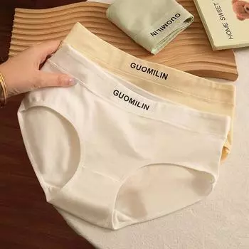 Женские трусы-брифы больших размеров со средней посадкой из хлопка, цветные трусы-брифы Майяра, удобные, антибактериальные, бесшовные трусы M белый