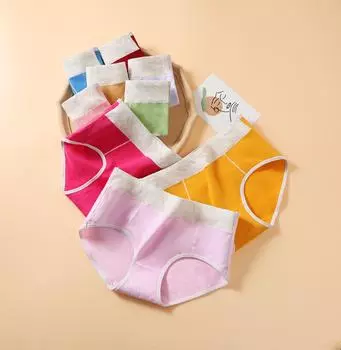 «Женские трусы-брифы из чистого хлопка больших размеров со средней посадкой — дышащие, приподнимающие бедра шорты» L: 80-100 jin (Waist: 30CM, Length: 25CM)