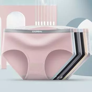 Женские трусы-брифы со средней посадкой из чистого хлопка и графена с антибактериальным эффектом и цветными блоками Large (90-105 lbs)