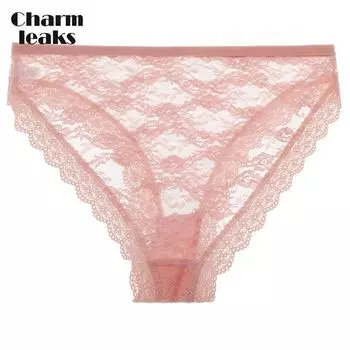 Женские трусы Charmleaks, сексуальные кружевные трусики с цветочным принтом, стринги со средней талией и высоким разрезом