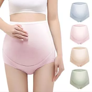 Женские трусы для беременных с высокой талией, поддерживающие живот, хлопковые трусики для беременных