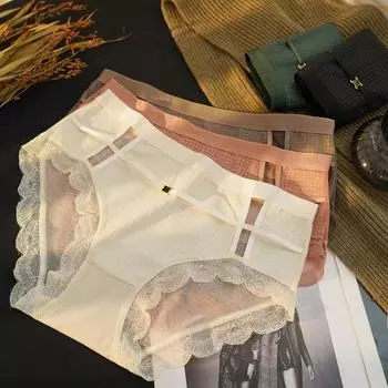 Женские трусы, дышащее кружевное нижнее белье, лоскутные сексуальные трусики