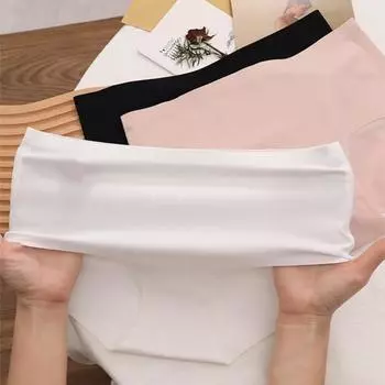 Женские трусы Ice Silk Cooling Бесшовные однотонные мягкие дышащие средней длины с влагоотводящими свойствами M хаки