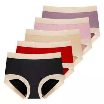 Женские трусы контрастного цвета, хлопковые, устойчивые к катышкам, быстросохнущие, мягкие, с высокой эластичной лентой, бесшовные, антисептические M красный