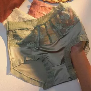 Женские трусы, кружевные лоскутные дышащие, с высокой талией, с контролем живота, атласные, с цветочной вышивкой, эластичные, антисептические, бесшовные, женские XL розовый/телесный