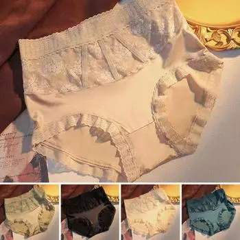 Женские трусы, кружевные лоскутные трусы с высокой талией, контроль живота, атласная цветочная вышивка, эластичные антисептические бесшовные XL