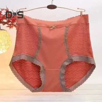 Женские трусы кружевные с высокой талией, однотонные, тонкие, с утягивающим эффектом, эластичные, бесшовные, с хорошей воздухопроницаемостью, повседневные спортивные трусы фиолетовый