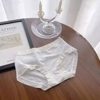 Женские трусы, мягкие и дышащие, высококачественное бесшовное однотонное нижнее белье без букв со средней талией M белый