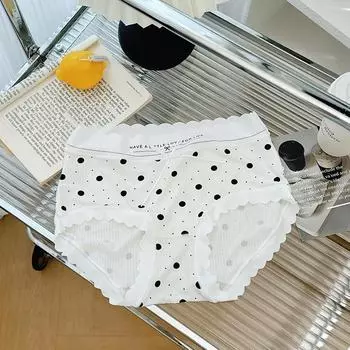 Женские трусы, нижнее белье для девочек, антибактериальные трусы со средней талией, бесшовные тонкие девичьи трусики One Size