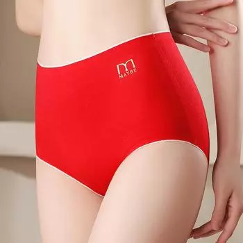 Женские трусы, однотонное дышащее антибактериальное хлопковое нижнее белье со средней талией M
