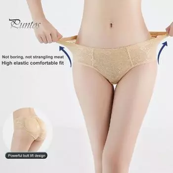 Женские трусы с искусственными ягодицами, с низкой талией, с контролем живота, с подтяжкой ягодиц, бесшовные, мягкие, дышащие, эластичные, для ягодиц, формирователь тела, трусики, мягкое нижнее белье M чёрный
