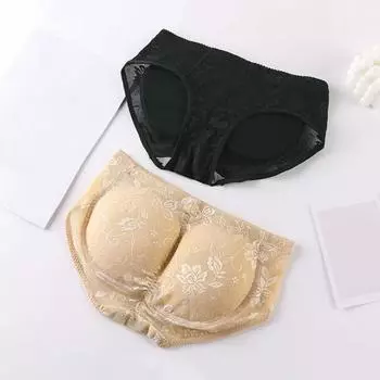 Женские трусы с искусственными ягодицами, с низкой талией, с контролем живота, с подтяжкой ягодиц, бесшовные, мягкие, дышащие, эластичные, для ягодиц, формирователь тела, трусики, мягкое нижнее белье M чёрный