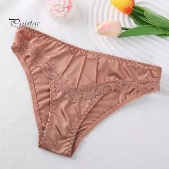 Женские трусы с низкой талией, бесшовные, с цветочным кружевом, шелковистые, эластичные, повседневные, для медового месяца, брачной ночи, стринги S белый