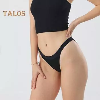 Женские трусы с низкой талией, однотонные стринги, бесшовные, высокоэластичные, цельные, треугольные трусики-бикини S светло-синий