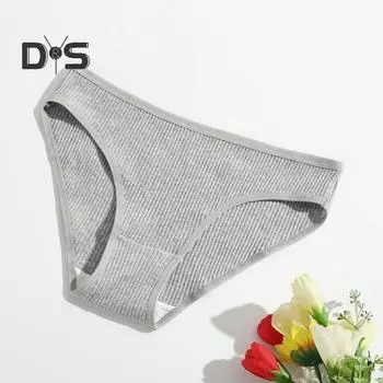 Женские трусы с низкой талией, в полоску, мягкие, дышащие, антисептические, с приподнятой попоной, двухслойные, влагоотводящие, женские трусики-брифы L