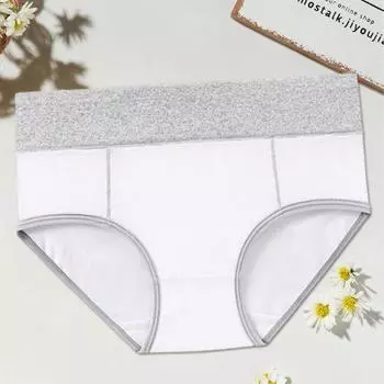 Женские трусы с вилкой, высокая талия, лоскутные цветные дышащие трусики, утепленные мягкие трусы с подтяжкой бедер L вино красного