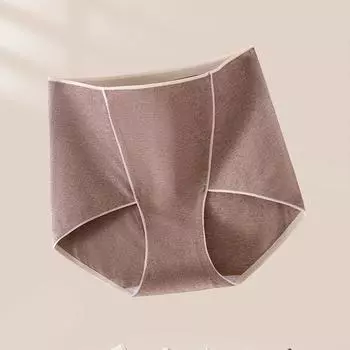 Женские трусы с высокой талией, бесшовное хлопковое антибактериальное нижнее белье большого размера 7А M