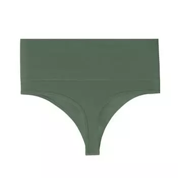 Женские трусы с высокой талией, однотонные, утягивающие, с ниткой, приподнятые, с хорошей воздухопроницаемостью, эластичные, быстросохнущие, спортивные, повседневные трусы XL зелёный