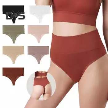 Женские трусы с высокой талией, однотонные, утягивающие, с ниткой, приподнятые, с хорошей воздухопроницаемостью, эластичные, быстросохнущие, спортивные, повседневные, женские трусики L