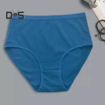 Женские трусы с высокой талией, утягивающие живот, трикотажные трусики больших размеров, однотонные, высокоэластичные хлопковые трусы, полностью закрывающие ягодицы, нижнее белье S чёрный