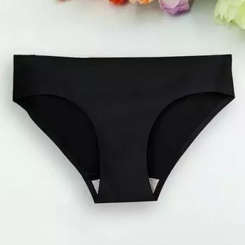 Женские трусы со средней посадкой, эластичные, гладкие, с подъемом бедер, простые бесшовные трусики из ледяного шелка L зелёный