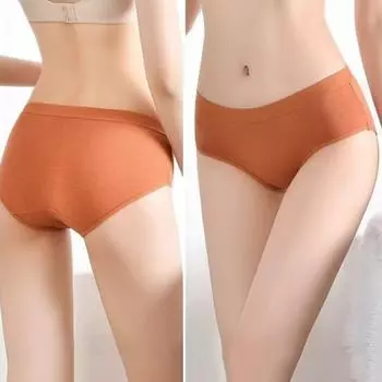 Женские трусы со средней талией, дышащие, однотонные, высокая эластичность, быстросохнущие, с подъемом ягодиц, мягкие, не скатываются, удобные для женщин L абрикосовый