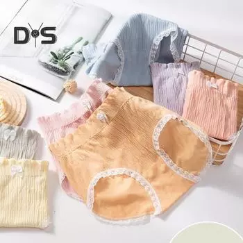 Женские трусы средней талии, бесшовные, с кружевным бантом, однотонные, мягкие, дышащие, эластичные, тонкие, антисептические, влагоотводящие, женские трусы, женское нижнее белье светло-фиолетовый