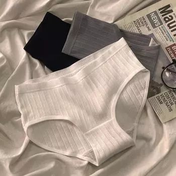 Женские трусы средней талии, однотонные, нейлоновые, большого размера, в японском стиле, приподнятые, с хорошей воздухопроницаемостью, эластичные, быстросохнущие, спортивные, повседневные трусы M серый