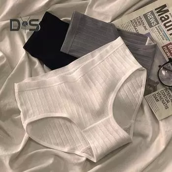 Женские трусы средней талии, однотонные, нейлоновые, большого размера, в японском стиле, приподнятые, с хорошей воздухопроницаемостью, эластичные, быстросохнущие, спортивные, повседневные, женские трусы M серый