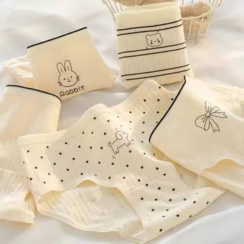 Женские трусы средней талии с рисунком в японском стиле, приподнятые, хорошо пропускают воздух, эластичные, быстросохнущие, спортивные, повседневные, женские трусики M 2