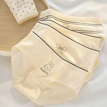 Женские трусы средней талии с рисунком в японском стиле, приподнятые, хорошо пропускают воздух, эластичные, быстросохнущие, спортивные, повседневные, женские трусики M 4