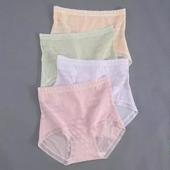 Женские трусы, тонкие кружевные сексуальные трусы, нижнее белье с высокой талией M