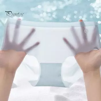 Женские трусы Ультратонкие бесшовные однотонные ледяные шелковые трусы с низкой талией Быстросохнущие влагоотводящие эластичные женские трусы Спортивные трусики Повседневная женская одежда M абрикосовый