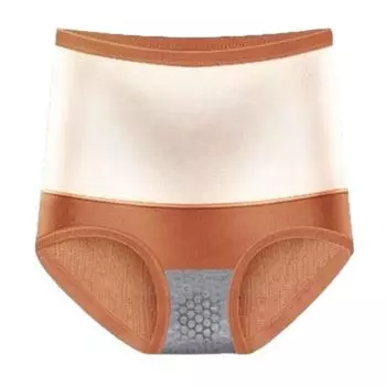 Женские трусы, утолщенные плюшевые, теплые, на талии, с защитой матки, с высокой талией, с контролем живота, эластичные, мягкие, однотонные, антисептические женские трусы, трусы 2XL