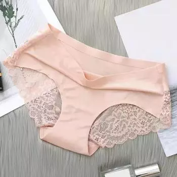 Женские трусы Yousheng, средняя талия, кружевная отделка, закрывающая ягодицы, бесшовные однотонные эластичные трусики, удобные ежедневные спортивные трусы M чёрный