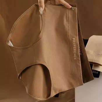 Женские трусы Yousheng, средняя талия, однотонные, хлопковые, приподнятые, с хорошей воздухопроницаемостью, эластичные, быстросохнущие, спортивные, повседневные, женские трусики M темный кофе