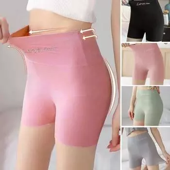 Женские трусы, защитные брюки, бесшовные однотонные трусы с контролем живота, облегающие женские трусики Elatsic, внутренняя одежда L зелёный