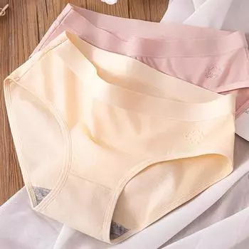 Женские трусы, женские трусы, однотонные, эластичные, антисептические, бесшовные, впитывающие влагу, со средней талией, с контролем живота, женское нижнее белье XL абрикосовый