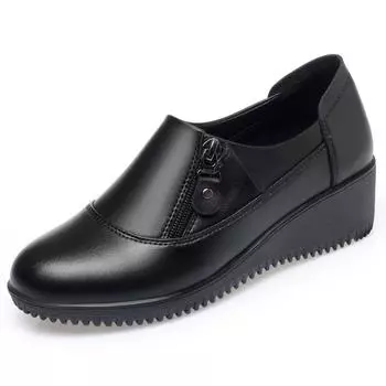 Женские туфли-балетки из мягкой кожи больших размеров для женщин среднего и пожилого возраста - Весна/Осень 35