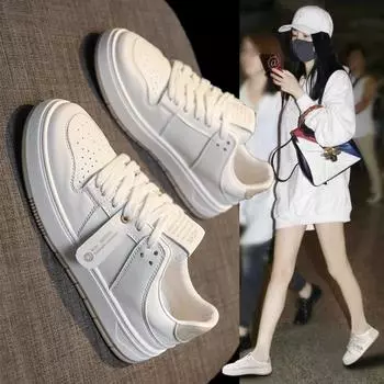 Женские туфли белого цвета, лето 2024, новые роскошные, на шнуровке, удобные, дышащие, на плоской подошве, повседневные, модные, женские туфли для скейтбординга 35 хаки