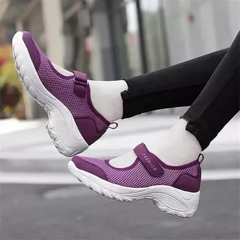 Женские туфли без шнурков с толстой подошвой на плоской подошве Фиолетовые ботинки Женские кроссовки для волейбола Спортивные эстетические предложения Botasky Obuv 35