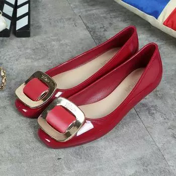 Женские туфли без застежек, женские повседневные туфли на плоской подошве, водонепроницаемые и нескользящие, рабочая обувь на мелкой подошве, женская обувь, мокасины на плоской подошве 35 красный