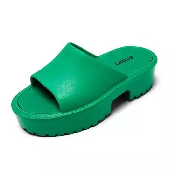 Женские туфли большого размера на высоком каблуке, повседневные, легкие летние сандалии, нескользящие, увеличивающие рост, пляжные тапочки, шлепанцы 36